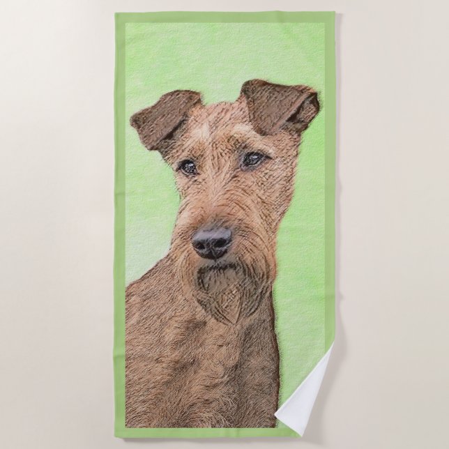 Serviette De Plage Peinture Irlandaise Terrier - Cute Original Chien  (Devant)