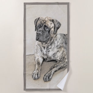 Serviette De Plage Peinture mastiff anglaise (Brindle) - Dog Art