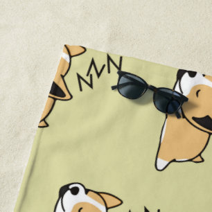 Serviette De Plage Pembroke Welsh Corgi Amoureux du Chien Endormi ZZZ