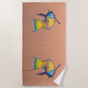 Serviette De Plage Perroquet - Dessin abstrait - Découpé d'une photo 