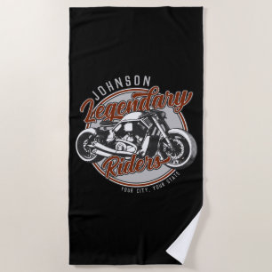 Serviette De Plage Personalized Motorcycle Legendary Rider Biker