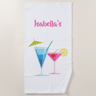 Serviette de plage personnalisable de cocktail