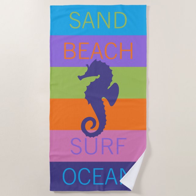 Serviette De Plage Personnalisé Joyeux soleil brillant Motif (Devant)