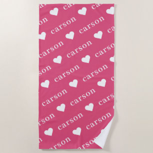 Serviette de plage personnalisée à nom répétitif r