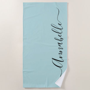 Serviette de plage personnalisée Aqua Mint Green