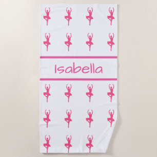 Serviette de plage personnalisée de ballerine