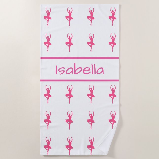 Serviette de plage personnalisée de ballerine (Devant)