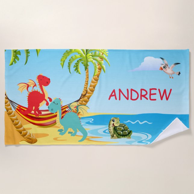 Serviette de plage personnalisée de l'enfant avec (Devant)