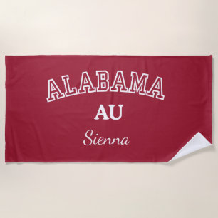 Serviette de plage personnalisée de l'Université d