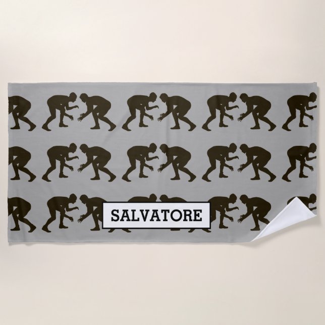 Serviette de plage personnalisée de Wresters de (Devant)