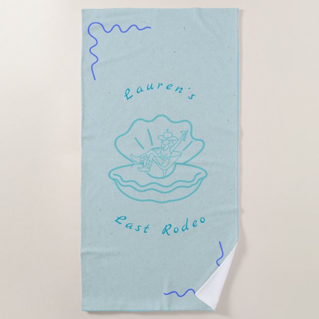 Serviette de plage personnalisée "Dernier Rodeo" (Devant)