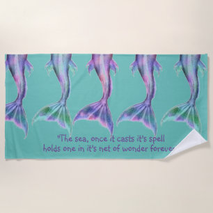 Serviette de plage personnalisée Mermaid Tails