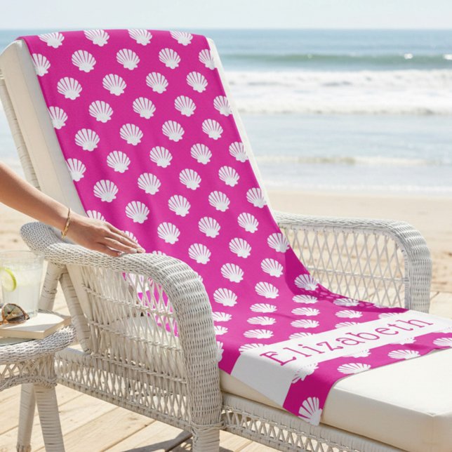 Serviette de plage personnalisée motif coquillage  (Créateur téléchargé)
