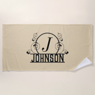 Serviette de plage personnalisée Nom personnalisé 