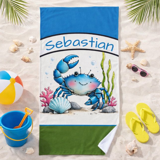 Serviette de plage personnalisée pour enfants au c (Créateur téléchargé)