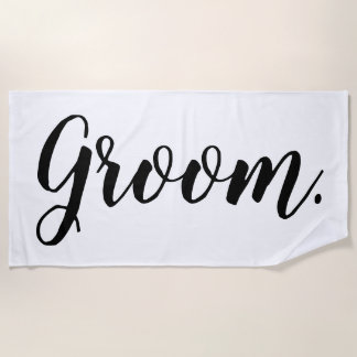 Serviette de plage personnalisée pour le marié d'e