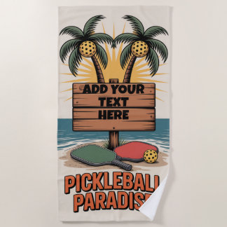 Serviette De Plage PERSONNALISER Pickleball Paradise Tournament Club