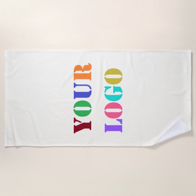 Serviette De Plage Personnalisez votre entreprise Logo Business Beach (Devant)