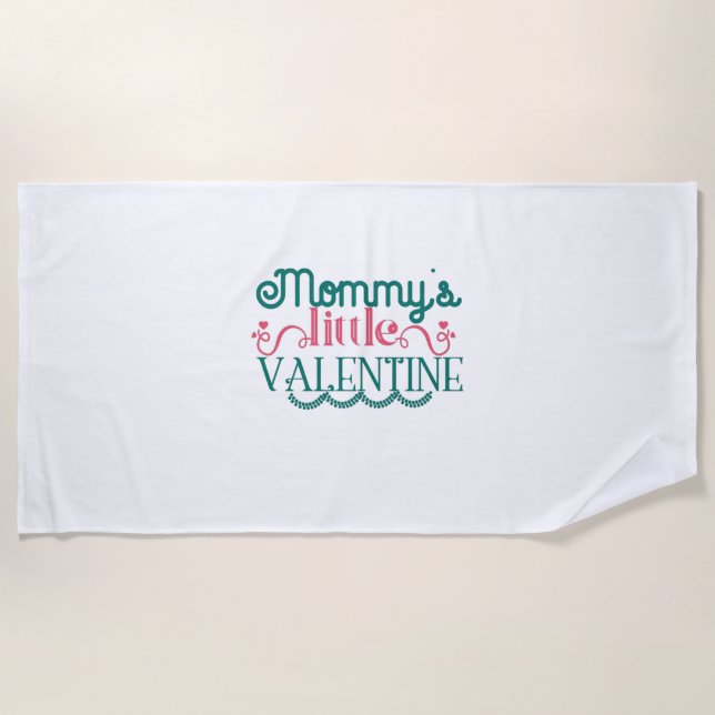 Serviette De Plage Petite Valentine de maman Cadeau Couple (Devant)