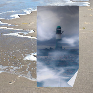 Serviette De Plage Phare dans la tempête - Mer Baltique