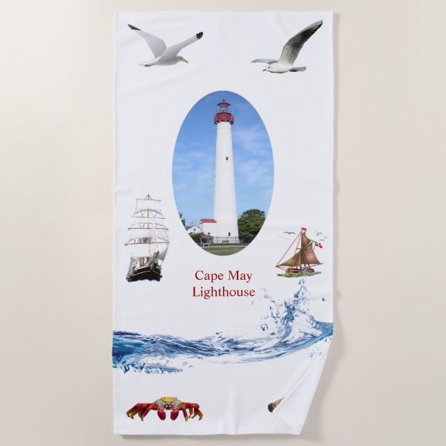 Serviette De Plage Phare de Cape May (Devant)