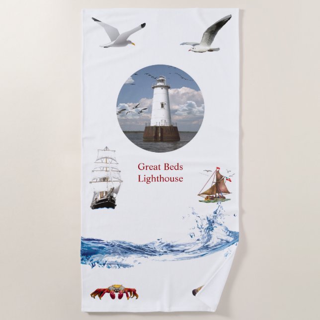 Serviette De Plage Phare de Great Beds (Devant)