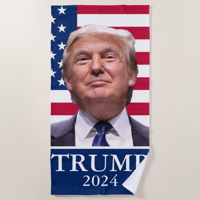 Serviette De Plage Photo Donald Trump - Président 2024 (Devant)