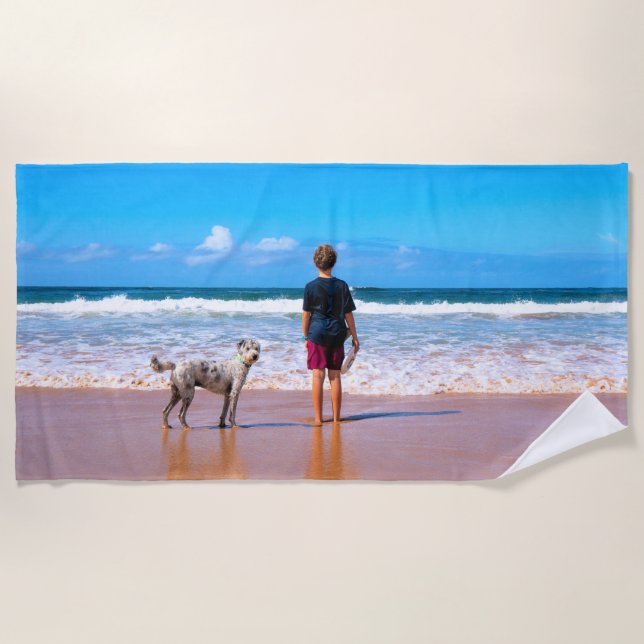 Serviette de plage photo personnalisée avec vos ph (Devant)