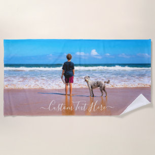 Serviette De Plage Photo personnalisée et texte votre propre Design P