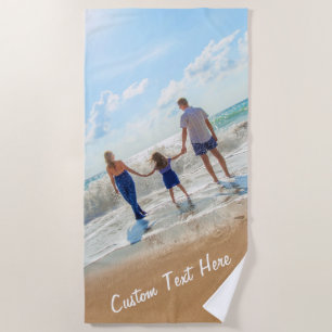 Serviette De Plage Photo personnalisée Family Beach Towel - Votre con