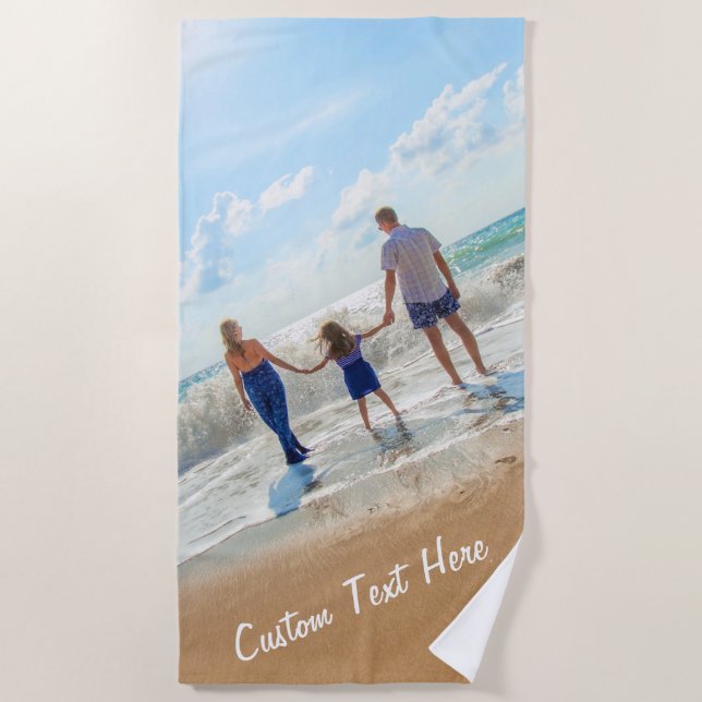 Serviette De Plage Photo personnalisée Family Beach Towel - Votre con (Devant)