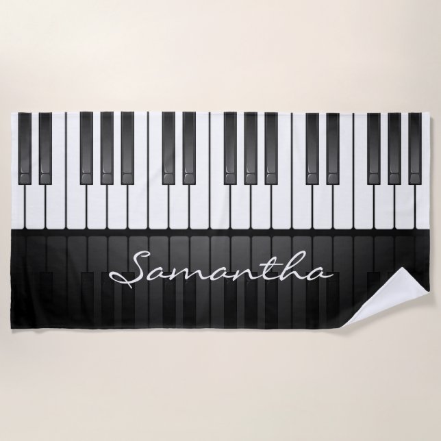 Serviette De Plage Piano Clavier Design Plage Serviette (Devant)