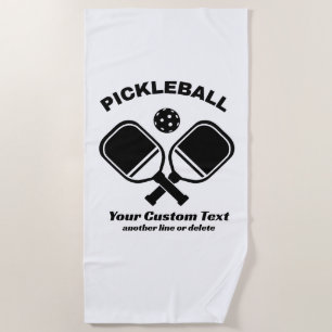 Serviette De Plage Pickleball Club Pickleball Paddle & Ball Custom
