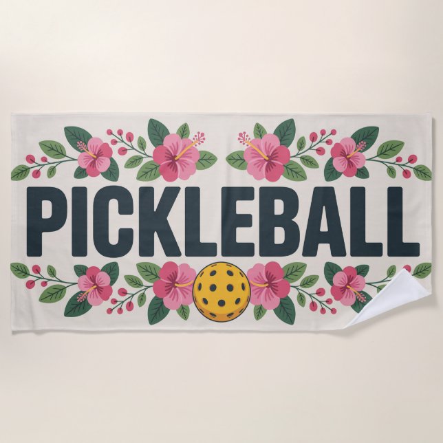 Serviette De Plage Pickleball Tropical Graphic Vacation (Devant)