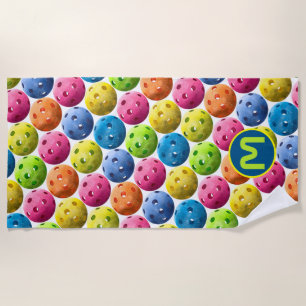 Serviette De Plage Pickleballs multicolores