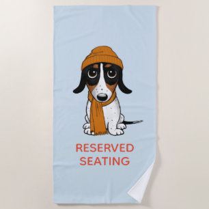 Serviette De Plage Piebald Dachshund Dog avec texte Casquette et pers
