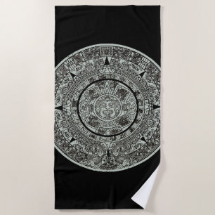 Serviette De Plage Pierre de soleil aztèque mexicaine Calendrier maya
