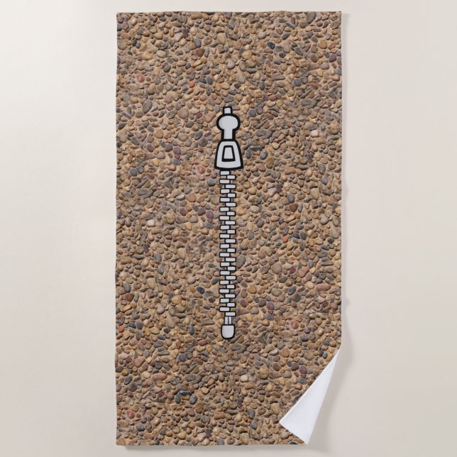 Serviette De Plage Pierres de galets avec casier zip (Devant)