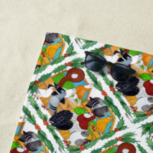 Serviette De Plage Pigeons de Christmas