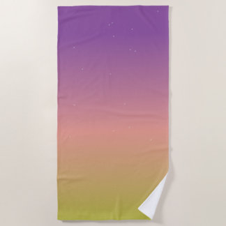 Serviette De Plage Pink Ombré Sky Stars