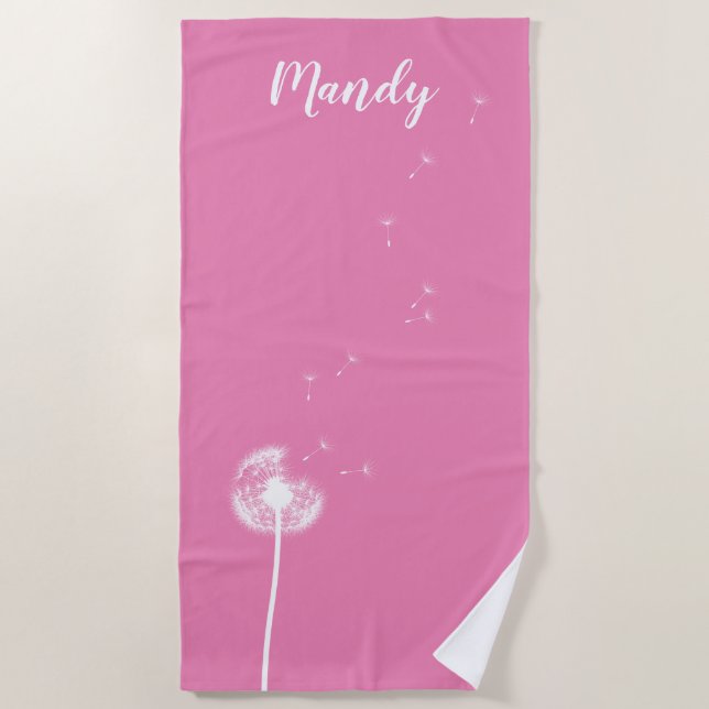 Serviette de plage Pink Personnalisable (Devant)