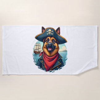Serviette De Plage Pirate de chien berger allemand