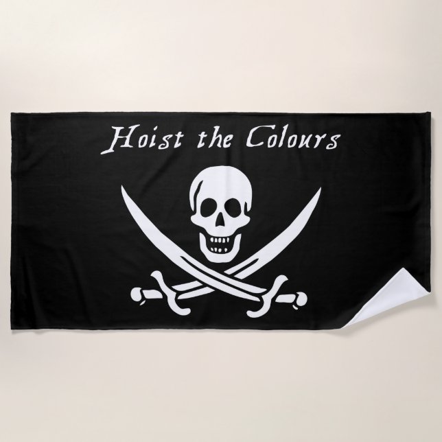 Serviette De Plage Pirate Hoist les couleurs (Devant)