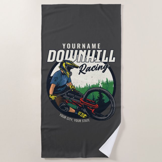 Serviette De Plage Piste VTT de descente personnalisée  (Devant)