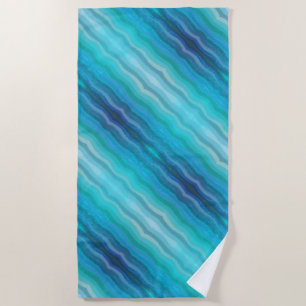 Serviette De Plage Plage Côtière Vagues Salées Sur Turquoise