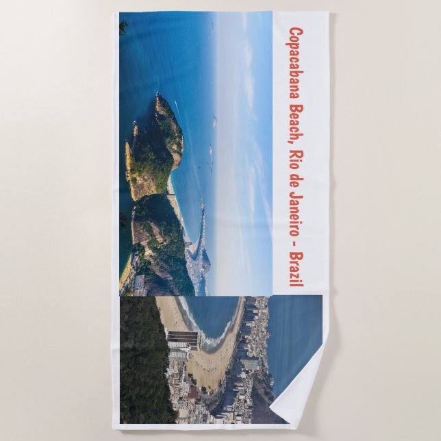 Serviette De Plage Plage de Copacabana, Rio de Janeiro Brésil (Devant)
