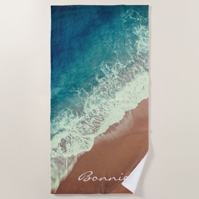 Serviette De Plage Plage d'eau de mer sable fin (Devant)