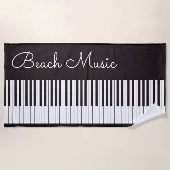 Serviette De Plage Plage Musique Piano Thème (Devant)