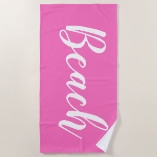 Serviette De Plage Plage rose-blanc