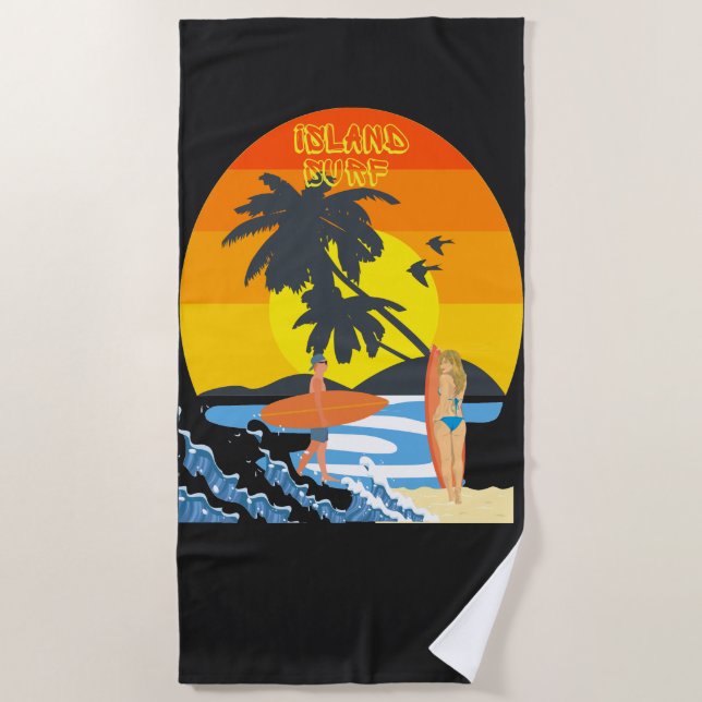 Serviette De Plage Plage tropicale (Devant)